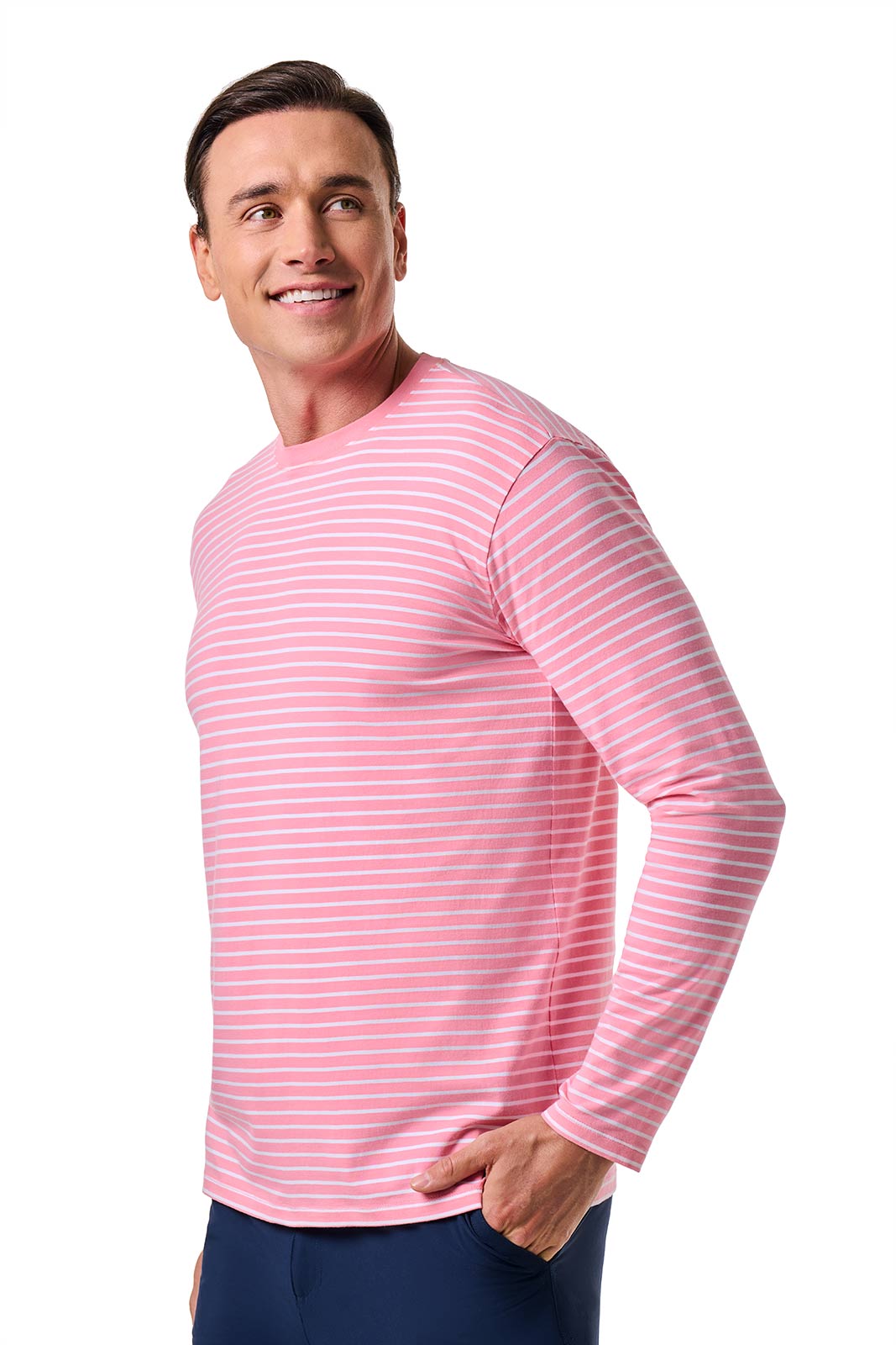 Color_Flamingo Pink/White Stripe