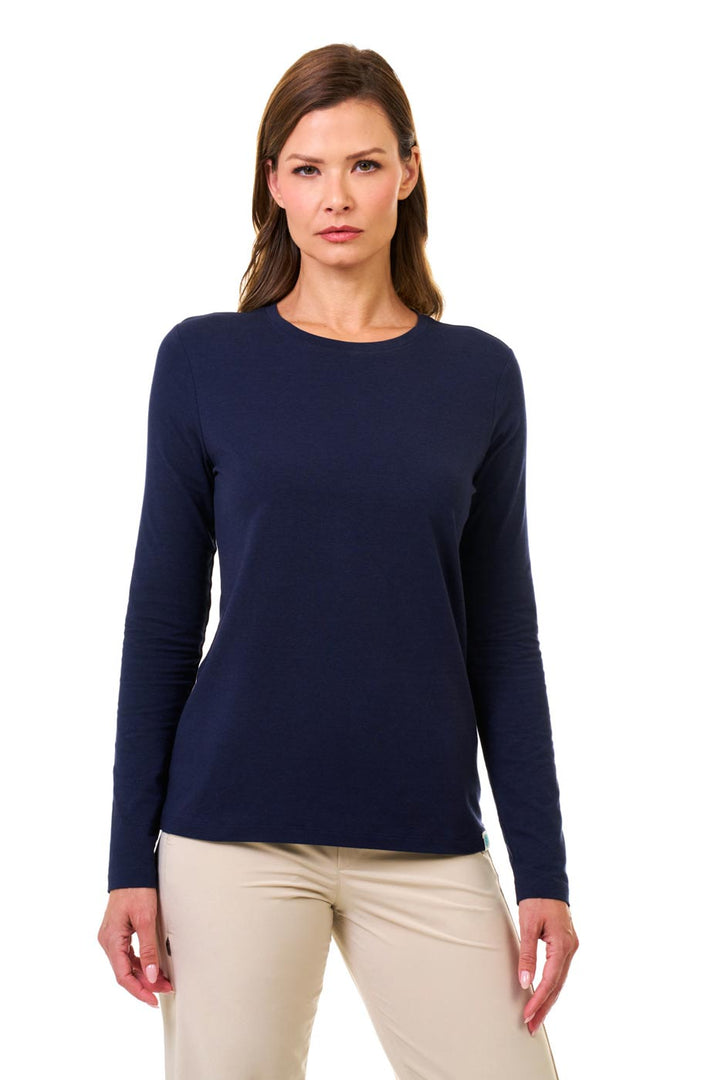 Women's Long Sleeve T-Shirt | Navy position-2