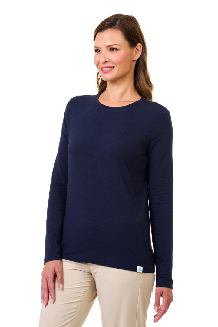 Women's Long Sleeve T-Shirt | Navy position-3