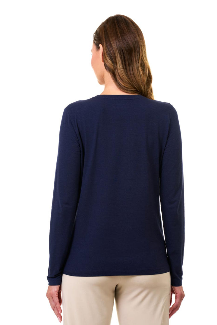 Women's Long Sleeve T-Shirt | Navy position-4