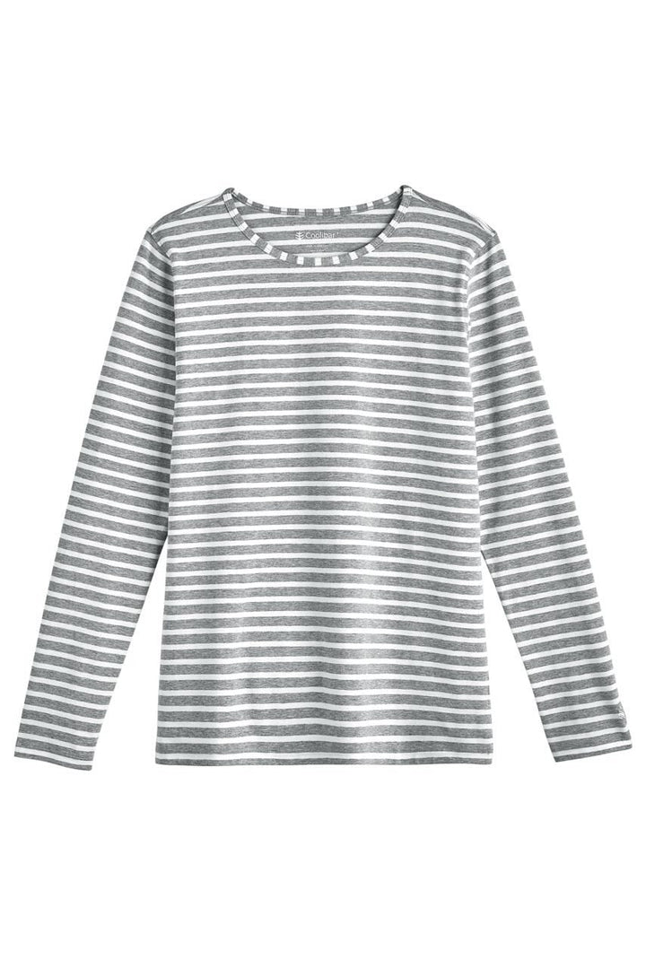 Women's Long Sleeve T-Shirt | Grey/White Stripe position-6