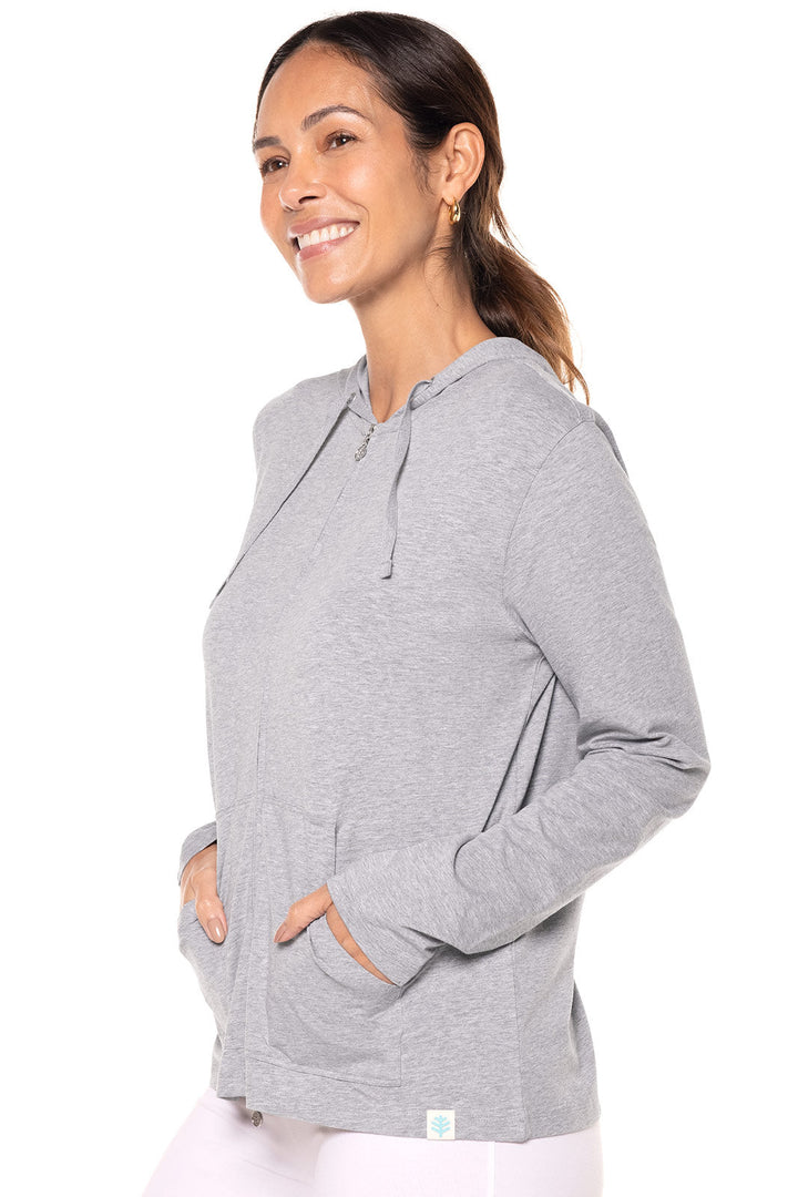 Women's Casual Zip-Up Hoodie | Grey Heather position-4