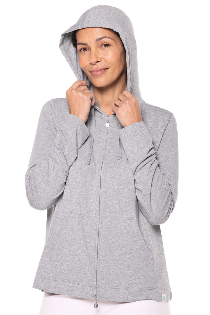 Women's Casual Zip-Up Hoodie | Grey Heather position-5