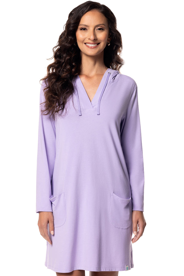 Hoodie Cover-Up Dress with Pockets | Lavendula position-5