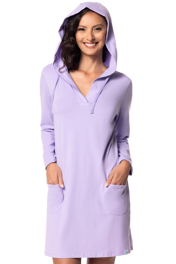 Hoodie Cover-Up Dress with Pockets | Lavendula position-3