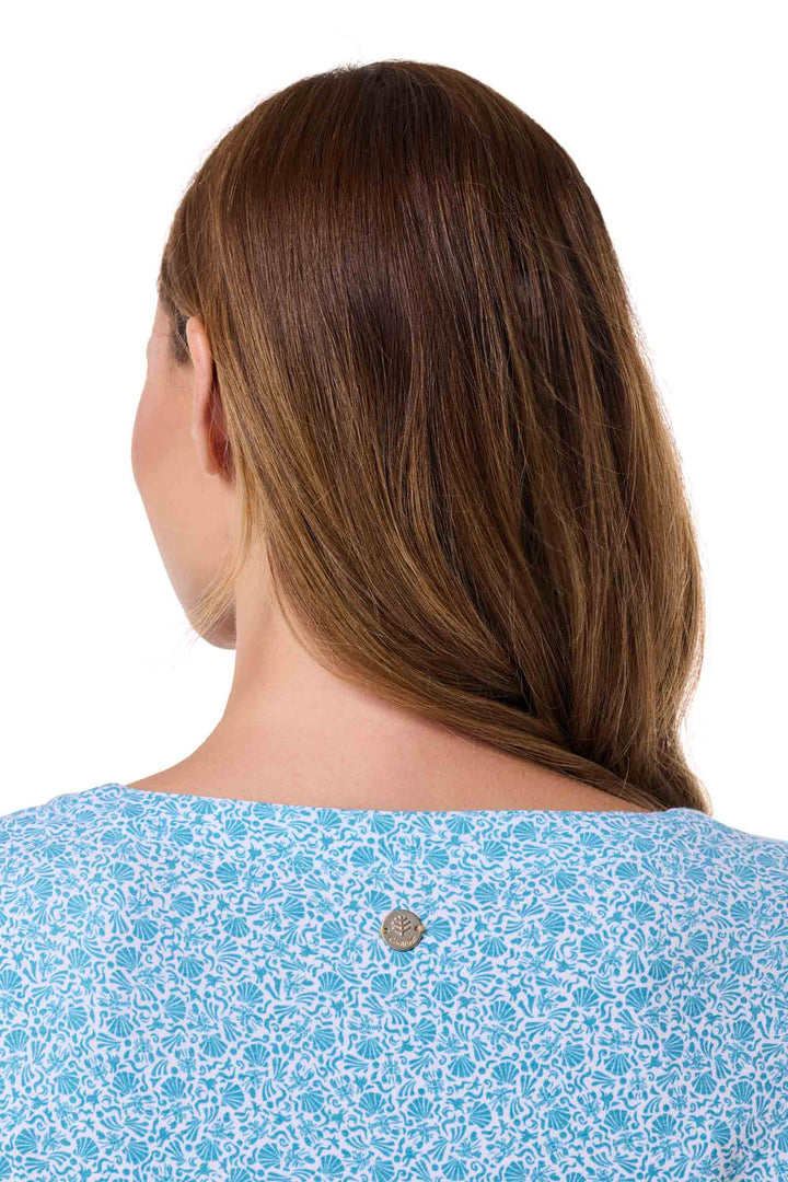 Women's Tunic Top with Long Sleeves | Malibu Blue Shell We position-6