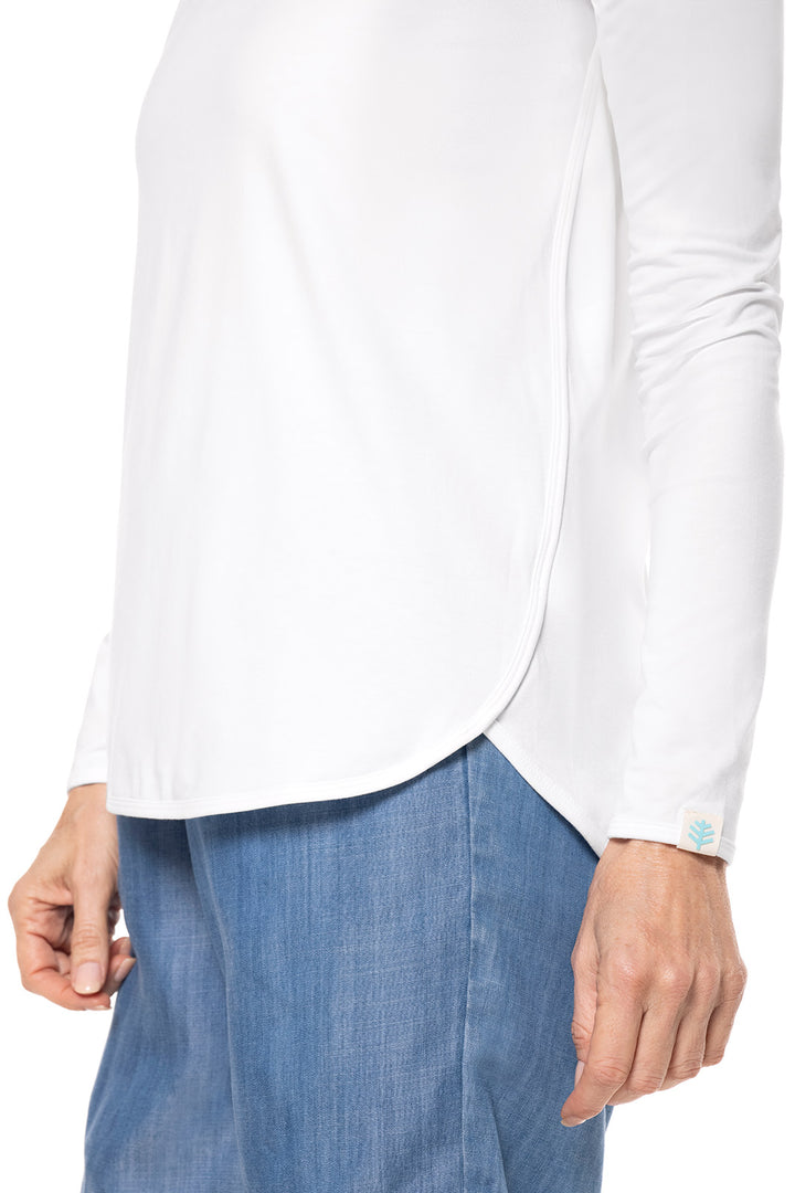 Women's Side Split Long Sleeve Shirt | White position-5