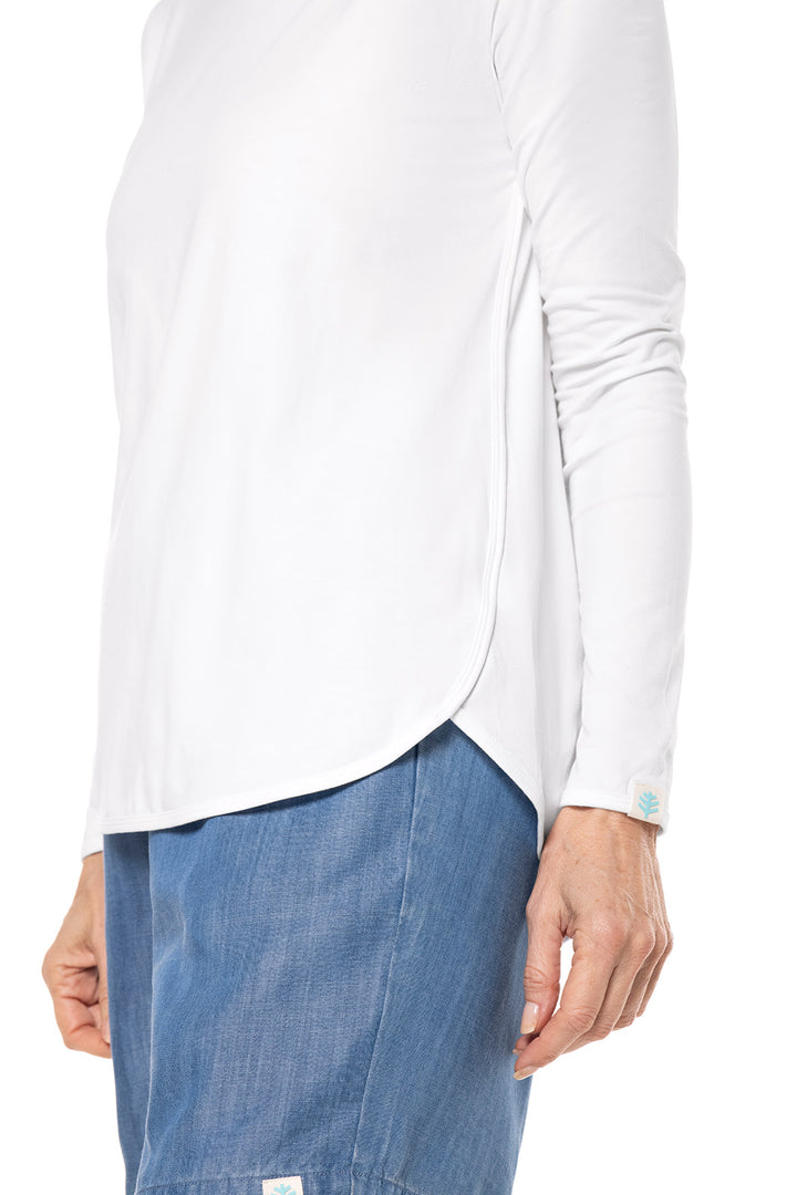 Women's Side Split Long Sleeve Shirt | White position-6