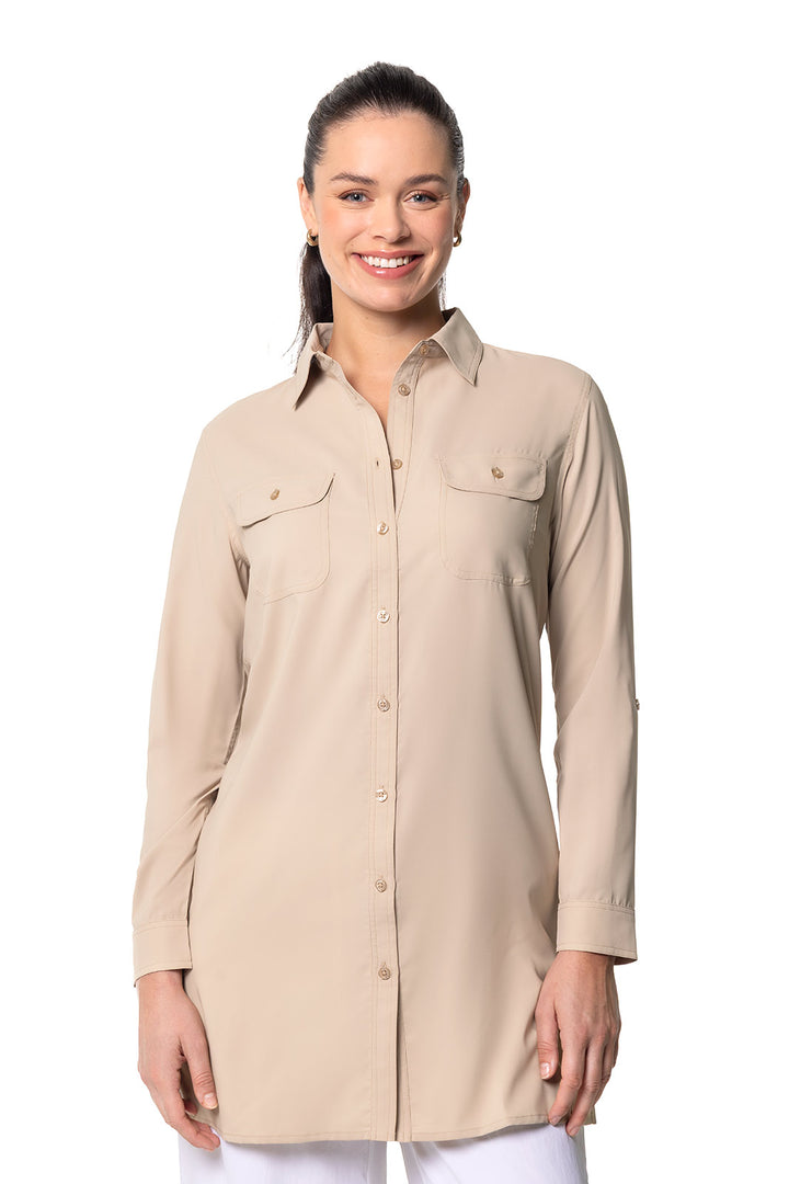 Women's Tunic Long Sleeve Shirt | Pale Khaki position-3