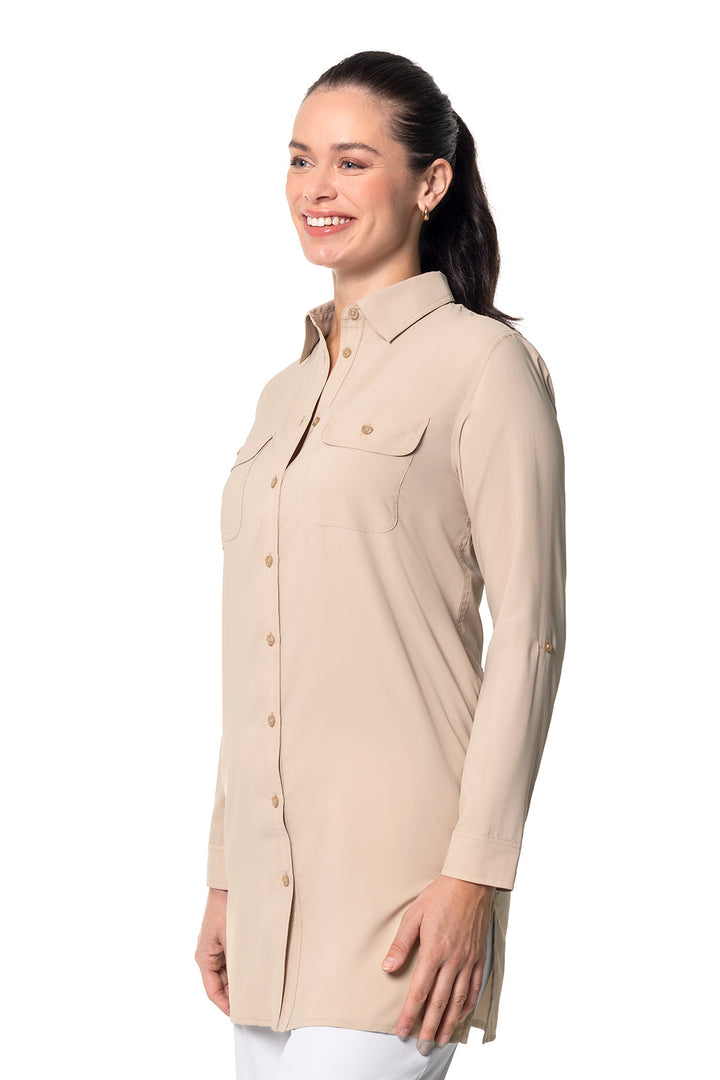 Women's Tunic Long Sleeve Shirt | Pale Khaki position-4