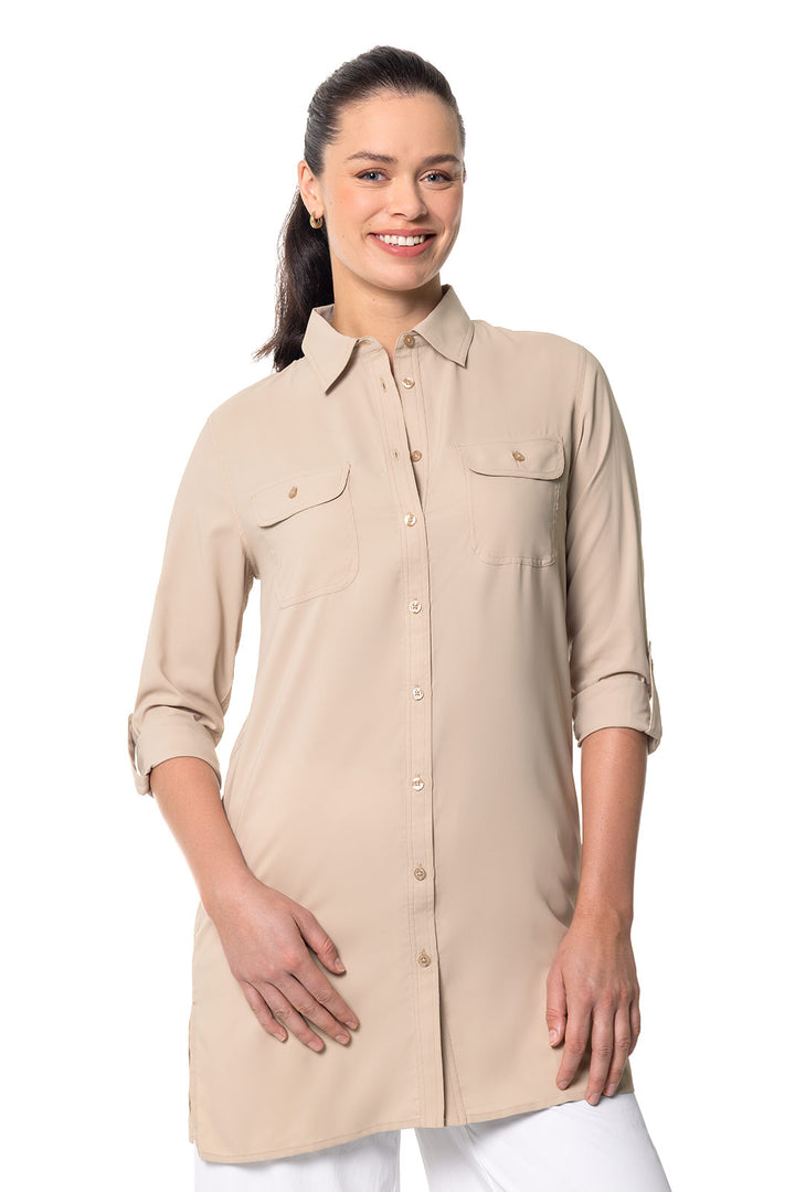 Women's Tunic Long Sleeve Shirt | Pale Khaki position-7