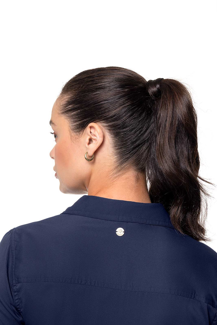 Women's Tunic Long Sleeve Shirt | Navy position-6