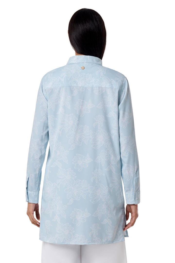 Women's Tunic Long Sleeve Shirt | Skyride Perfect Peony position-4
