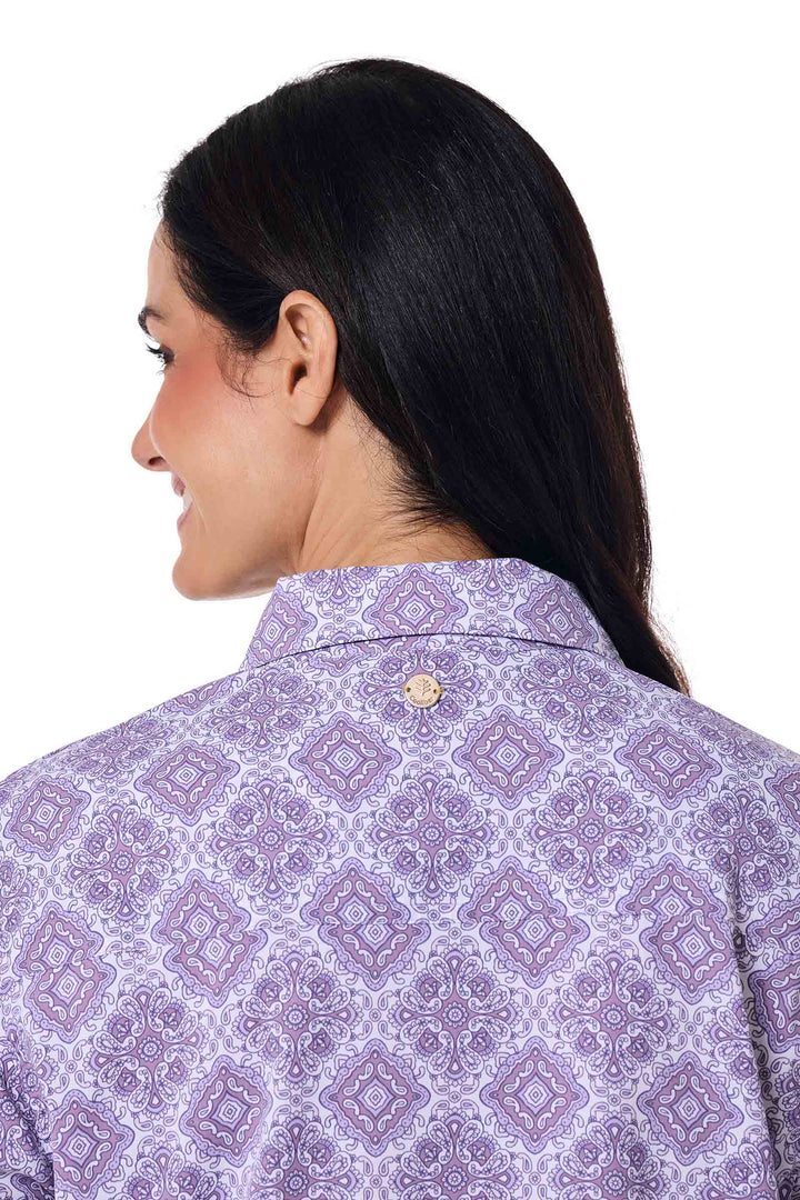 Women's Tunic Long Sleeve Shirt | Lavendula Diamond Mandala position-6