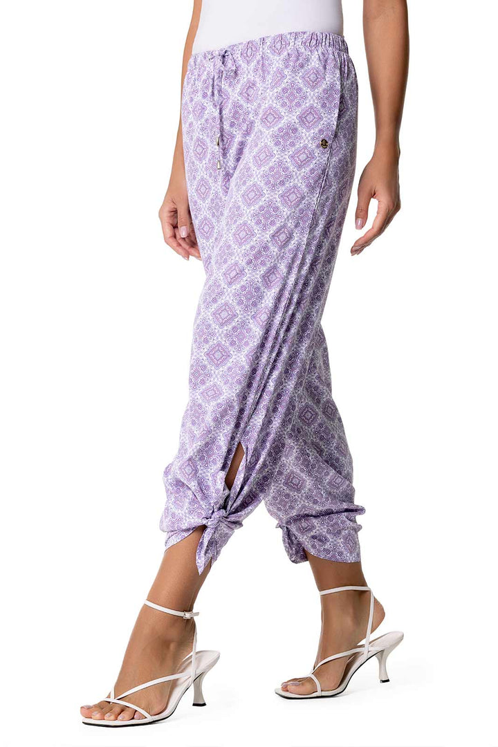 Women's Wide Leg Pants with Side Slits | Lavendula Diamond Mandala position-4