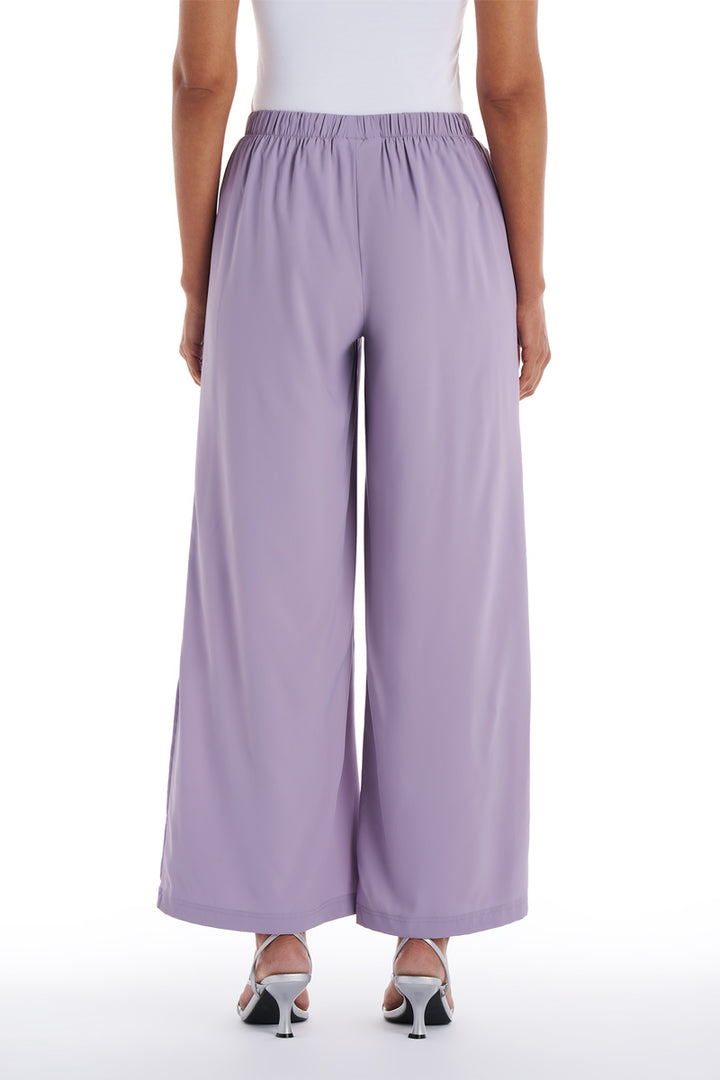 Women's Wide Leg Pants with Side Slits  | Lavender Gray position-6