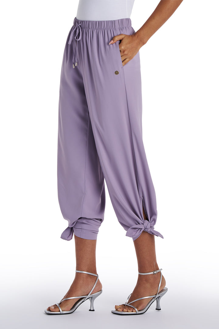 Women's Wide Leg Pants with Side Slits  | Lavender Gray position-11