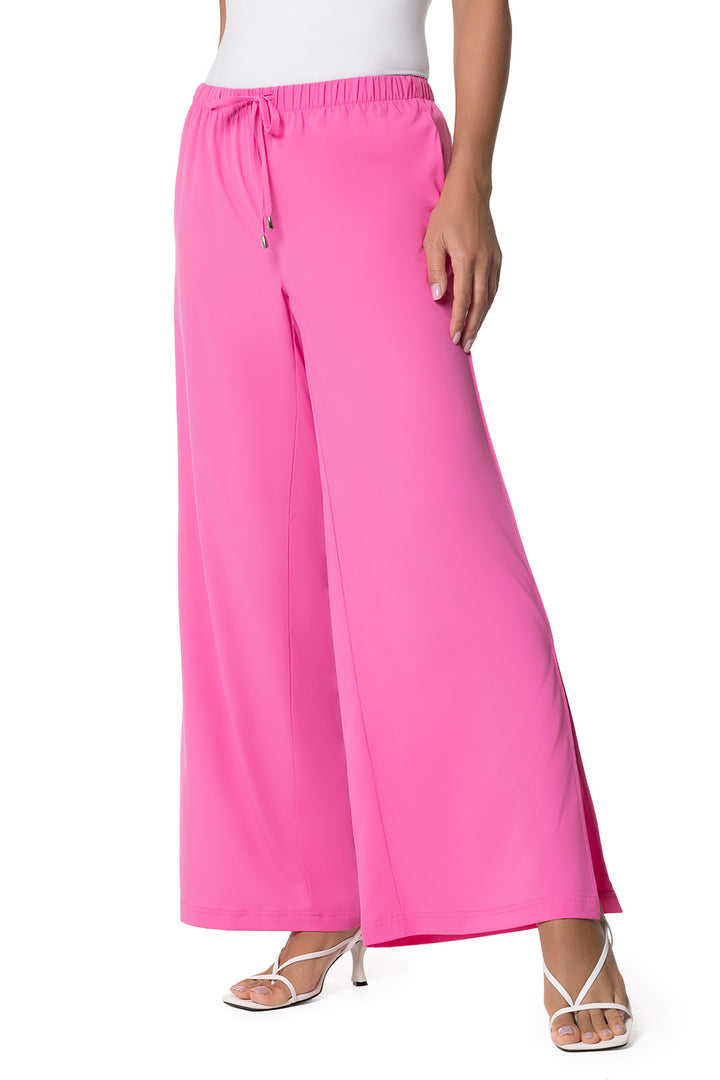 Women's Wide Leg Pants with Side Slits | Tulip Pink position-2
