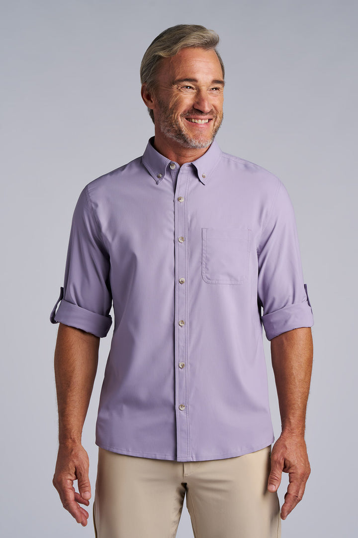 Men's Long Sleeve Shirt | Lavender Gray position-2