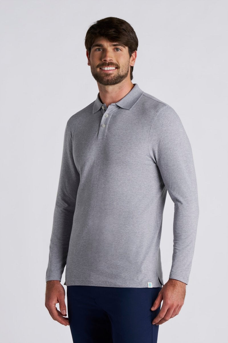 Men's Coppitt Long Sleeve Weekend Polo | Grey Heather
