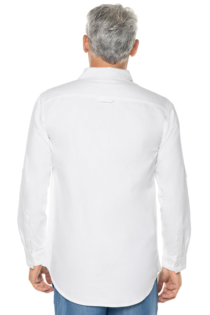 Men's Chambray Long Sleeve Shirt | White Chambray position-2