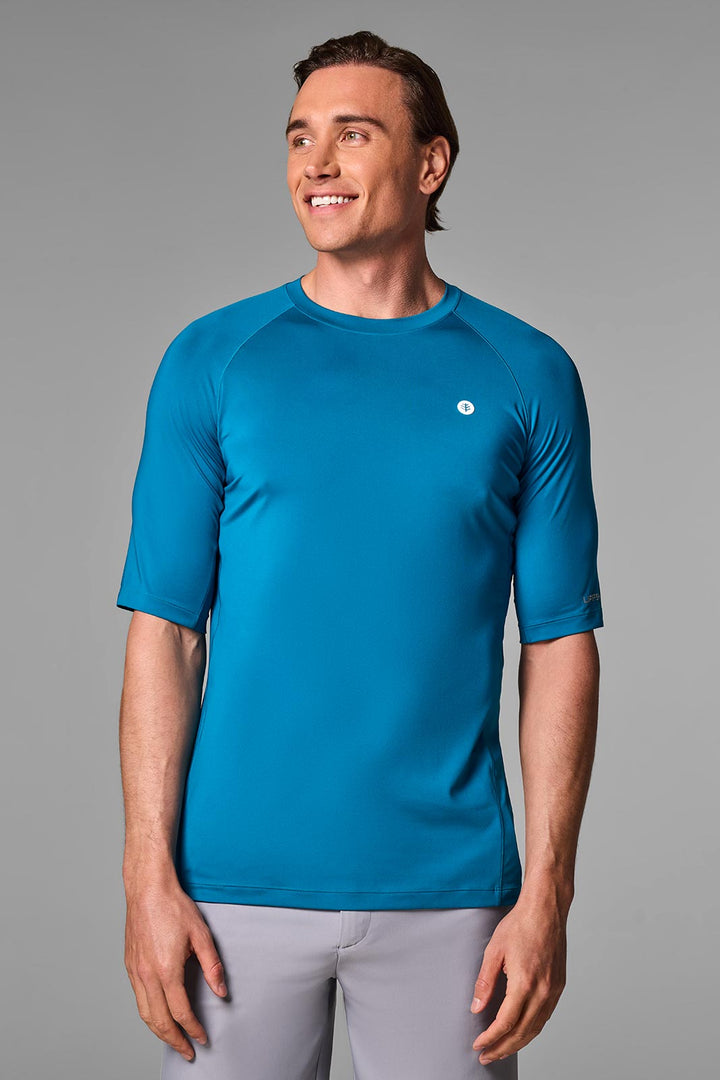 Men's Performance Short Sleeve Sun Shirt | Bluejay position-1