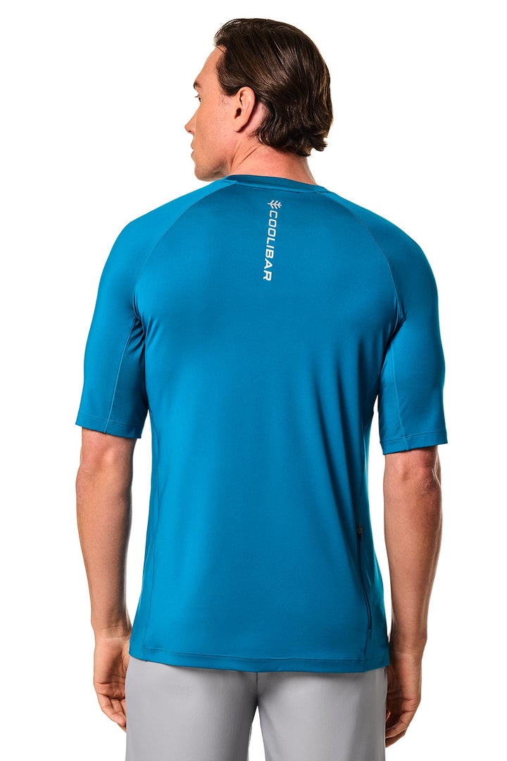 Men's Performance Short Sleeve Sun Shirt | Bluejay position-4