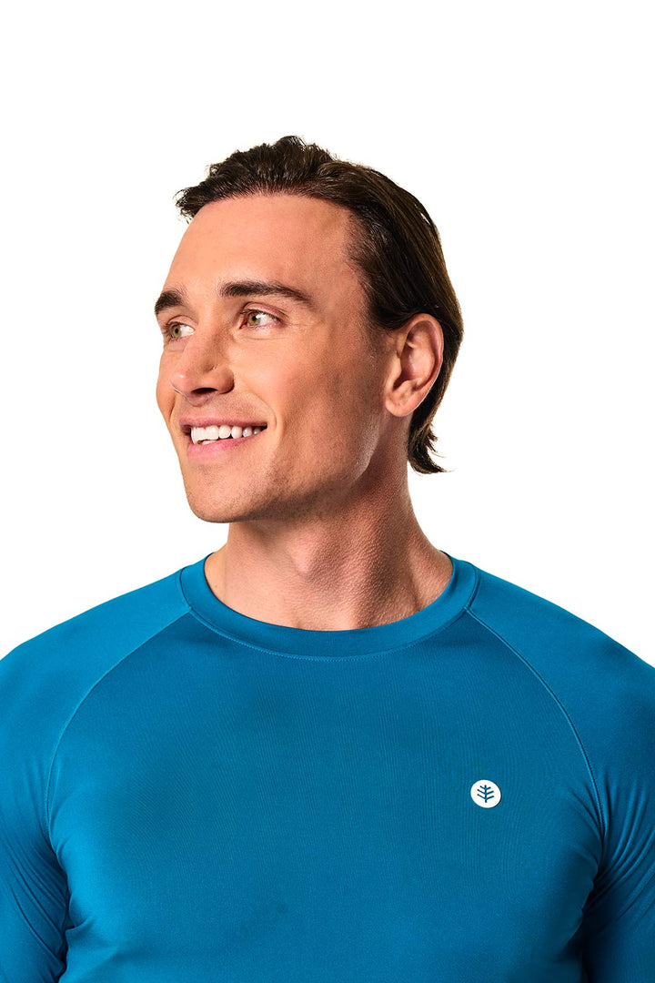 Men's Performance Short Sleeve Sun Shirt | Bluejay position-6