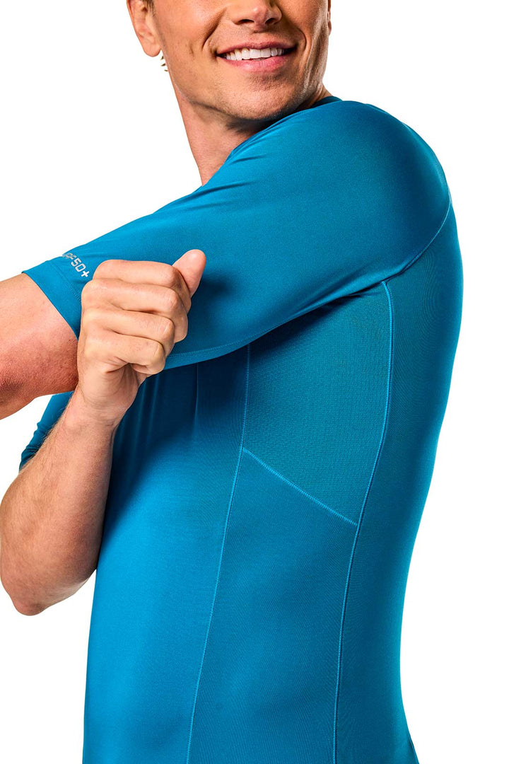Men's Performance Short Sleeve Sun Shirt | Bluejay position-7