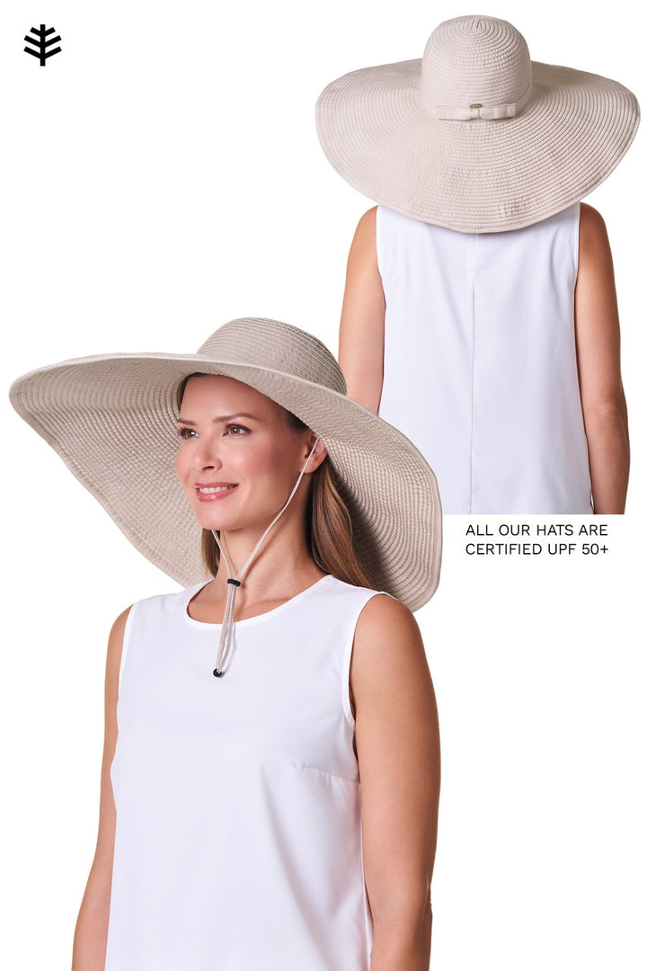 Women's Ultra Wide Sun Hat | Tan position-10