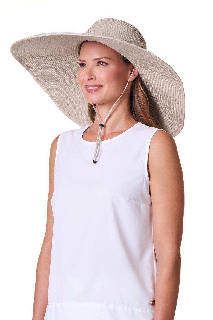 Women's Ultra Wide Sun Hat | Tan position-3
