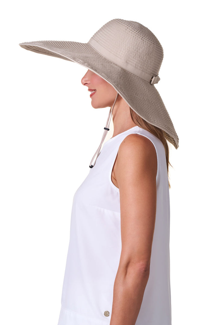 Women's Ultra Wide Sun Hat | Tan position-4