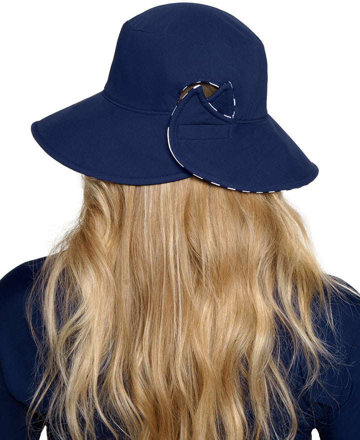 Women's Reversible Hat | White/Navy Stripe position-9