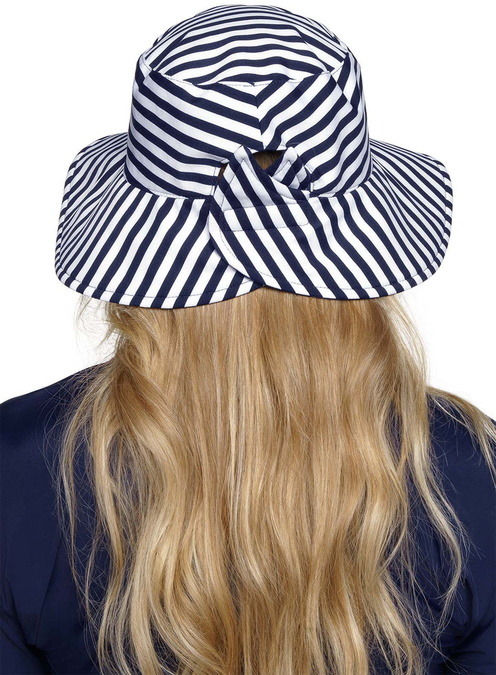 Women's Reversible Hat | White/Navy Stripe position-4