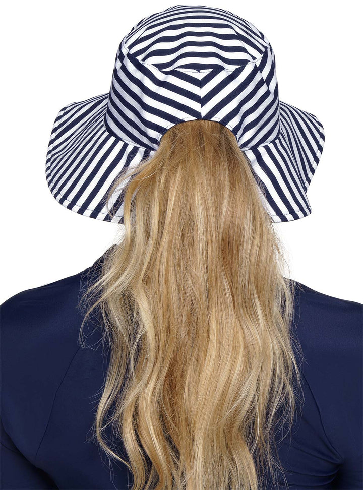 Women's Reversible Hat | White/Navy Stripe position-10