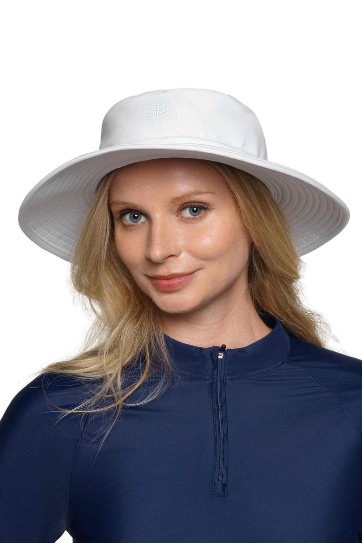 Chlorine Resistant Pool Hat| White position-1