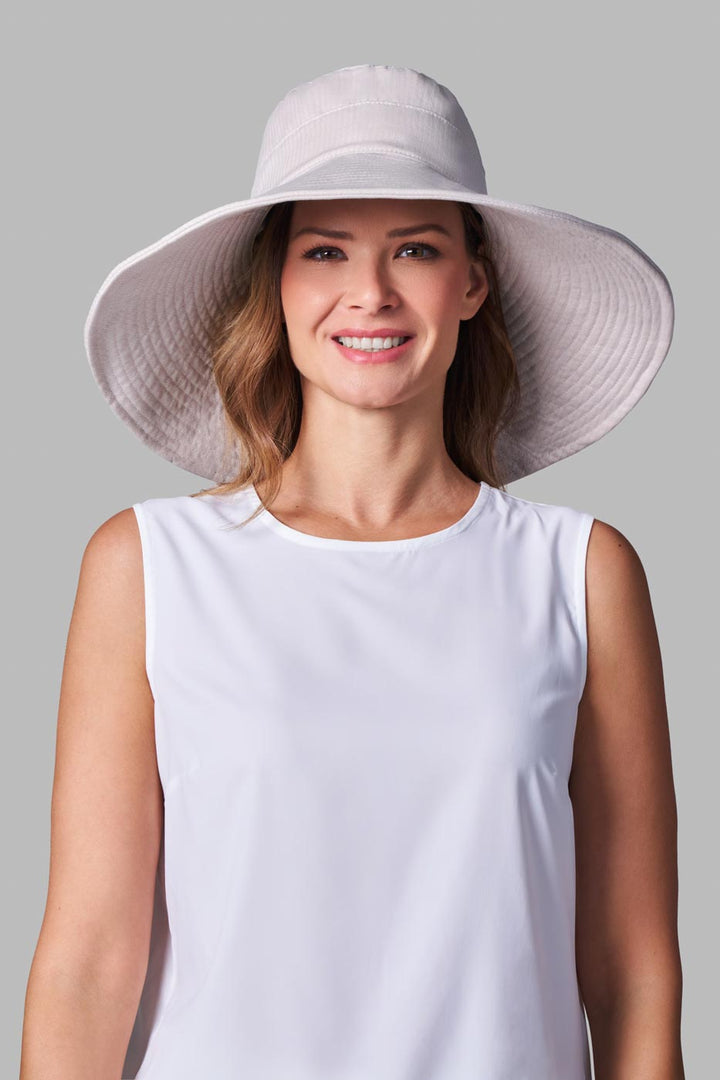 Women's Beach Hat | Natural Modern Herringbone position-1