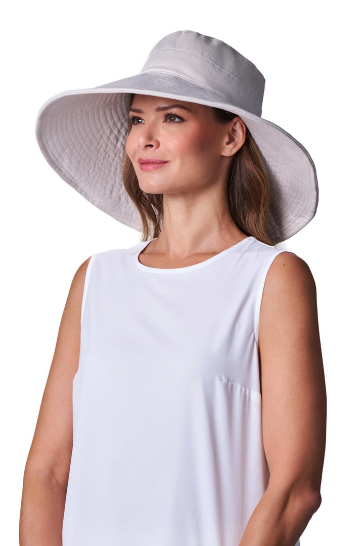 Women's Beach Hat | Natural Modern Herringbone position-2