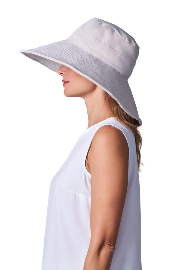 Women's Beach Hat | Natural Modern Herringbone position-3