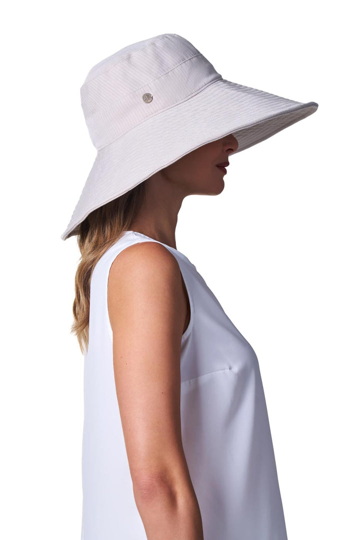 Women's Beach Hat | Natural Modern Herringbone position-5