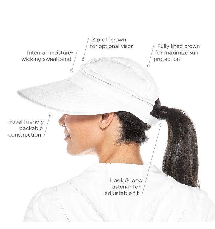Women's Zip-Off Visor | White position-8