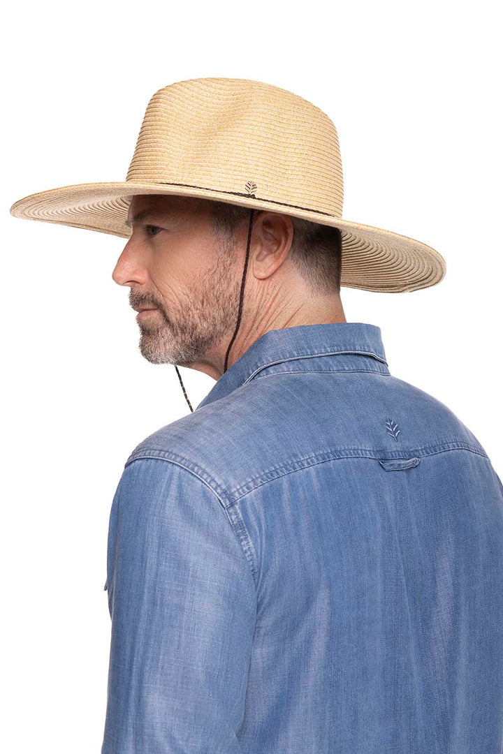 Wide Brim Braided Sun Hat | Natural position-3