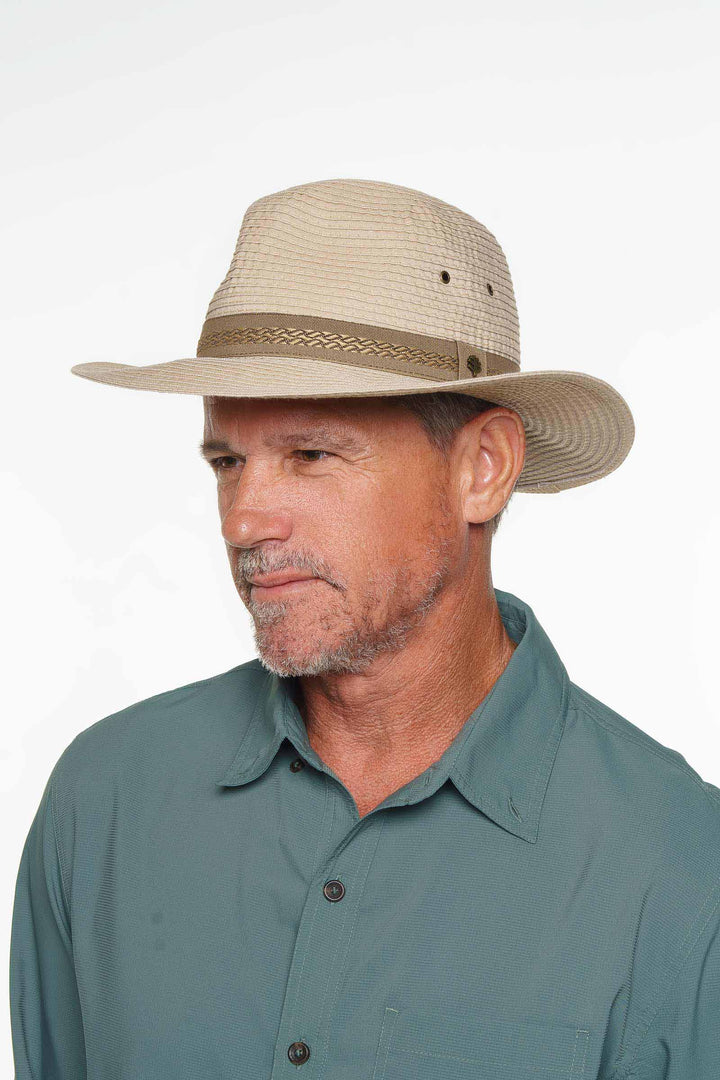 Men's Packable Fedora | Khaki position-3