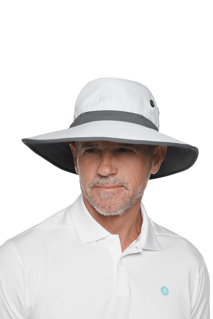 Wide Brim Golf Hat | White/Carbon position-5