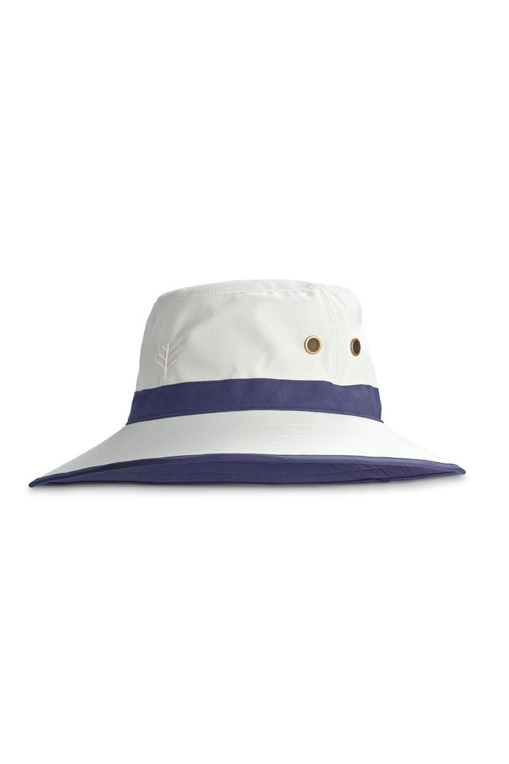 Wide Brim Golf Hat | Stone/Navy position-2