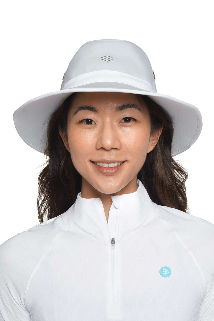 Wide Brim Golf Hat | Silver/White position-4