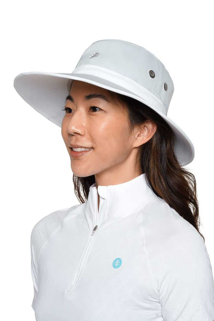 Wide Brim Golf Hat | Silver/White position-1