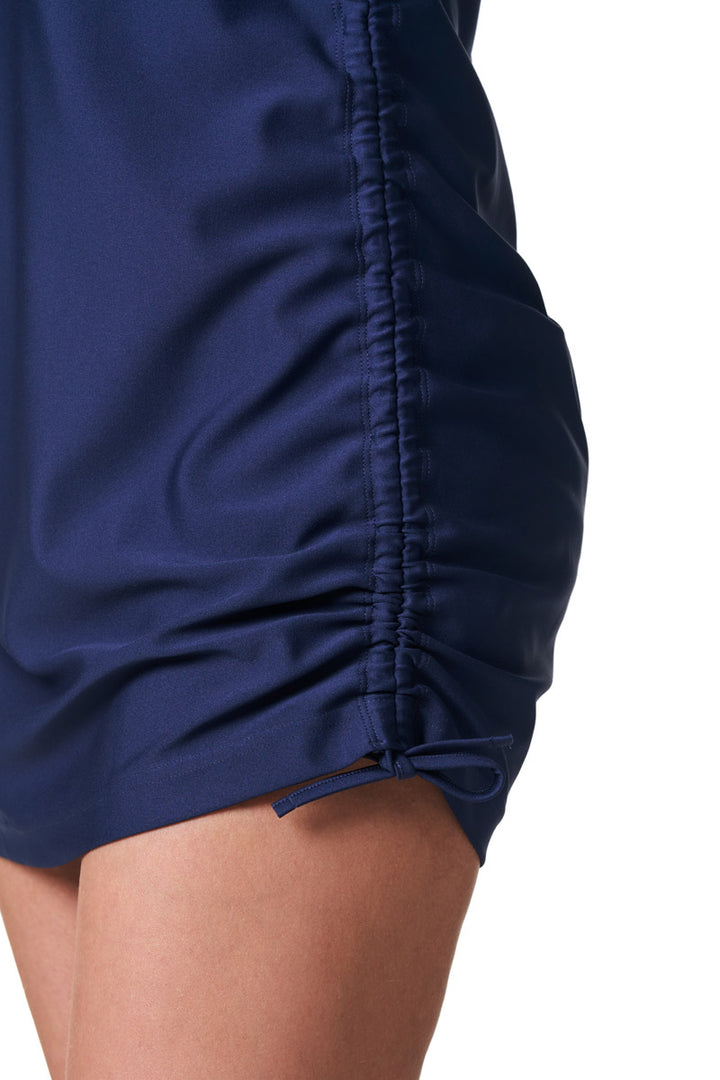 Women's Ruche Long Sleeve Swim Shirt | Navy position-6