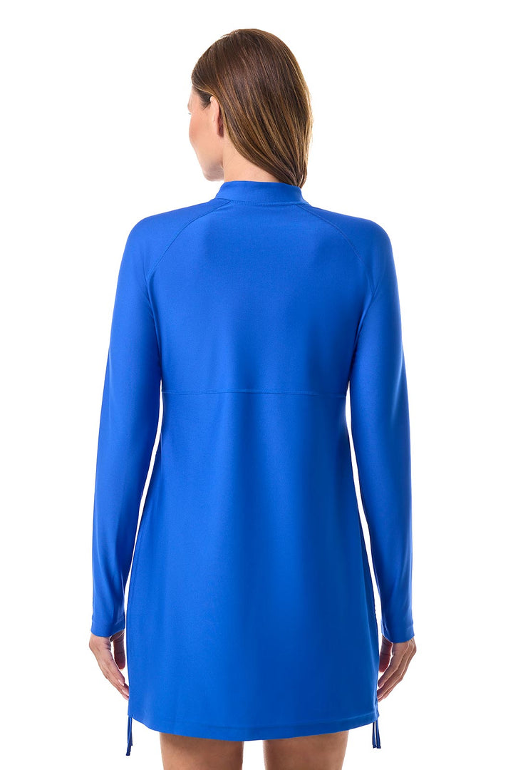 Women's Ruche Long Sleeve Swim Shirt | Baja Blue position-5