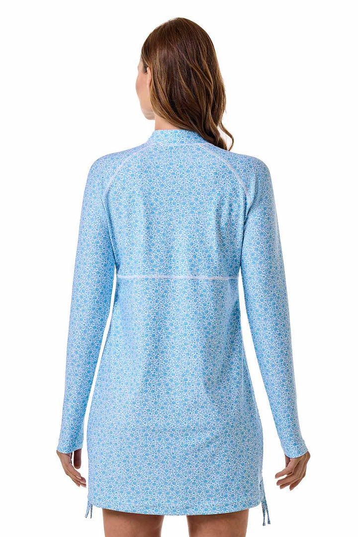 Women's Ruche Long Sleeve Swim Shirt | Malibu Blue Shell We position-4